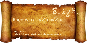 Bagnovini Árpád névjegykártya